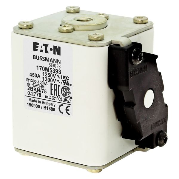 Fuse-link, high speed, 450 A, AC 1250 V, size 2, 61 x 75 x 77 mm, aR, IEC, UL, single indicator image 11