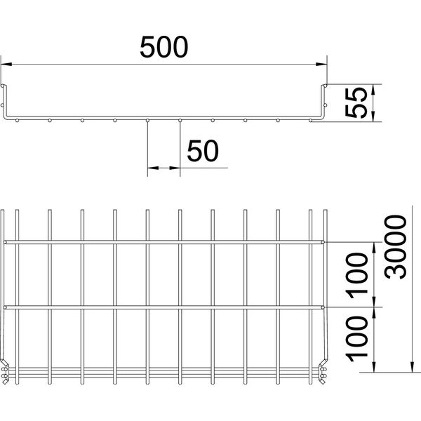 GRM 55 500 A2 Mesh cable tray GRM  55x500x3000 image 2