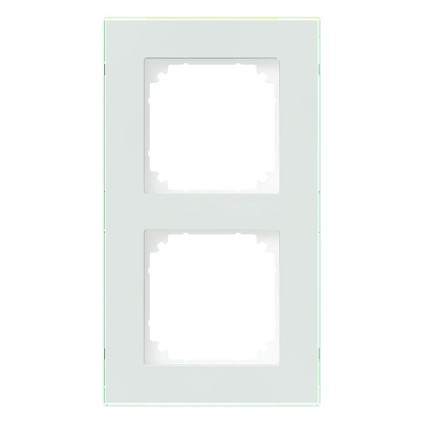 Exxact Solid 2-gang glass frame white image 2