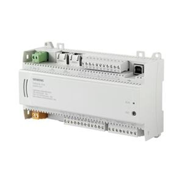 DXR2.E18-101A/BP - Compact room automation station, BACnet/IP, 24 V, DIN housing, 2 DI, 4 UI, 4 AO, 8 triac, bulk pack 18 pcs. image 1