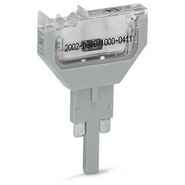 2002-800/1000-686 Component plug; 2-pole; with 100R resistor; 5.2 mm wide; gray image 1