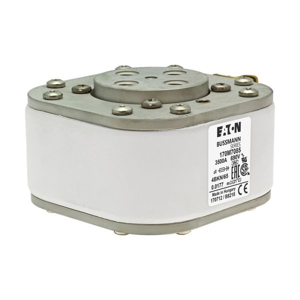 Fuse-link, high speed, 3500 A, AC 690 V, size 4, 105 x 120 x 67 mm, aR, IEC, UL, single indicator image 15