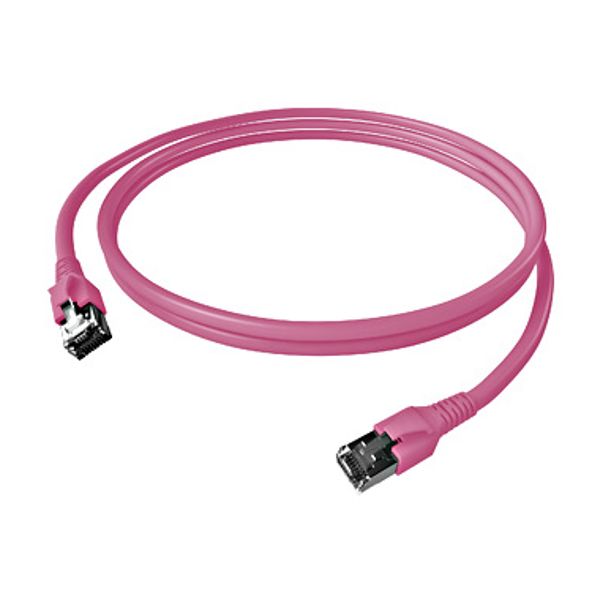 Patchcord RJ45 shielded Cat.6a 10GB, LS0H, erikaviolet, 1.0m image 1