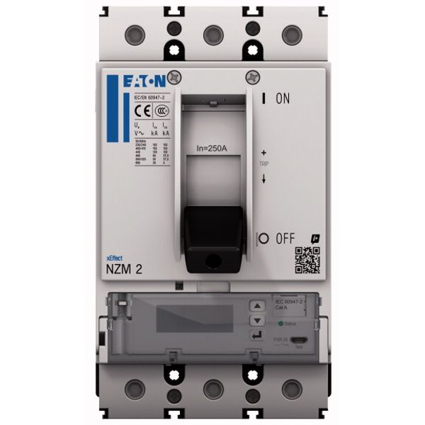 NZM2 PXR25 circuit breaker - integrated energy measurement class 1, 220A, 3p, plug-in technology image 1