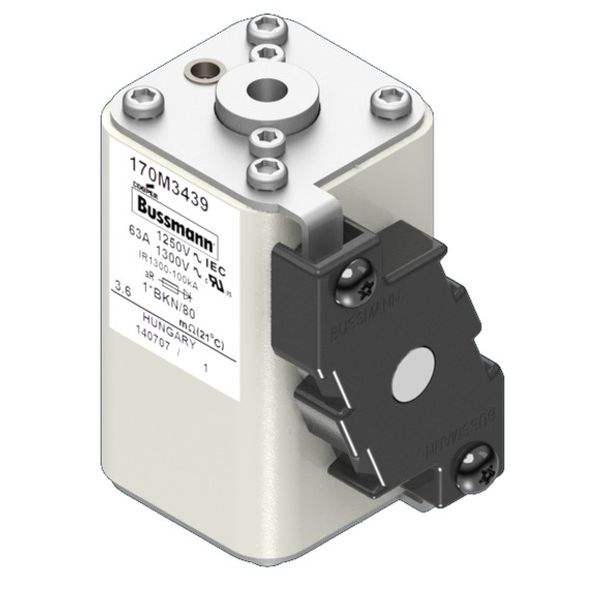 Fuse-link, high speed, 63 A, AC 1250 V, compact size 1, 45 x 59 x 81 mm, aR, IEC, UL, type K indicator, flush end, M8 image 13