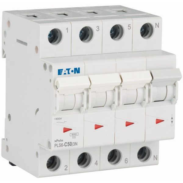 Miniature circuit breaker (MCB), 50 A, 3p+N, characteristic: C image 4