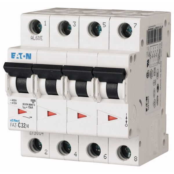 Miniature circuit breaker (MCB), 40 A, 4p, characteristic: C image 1