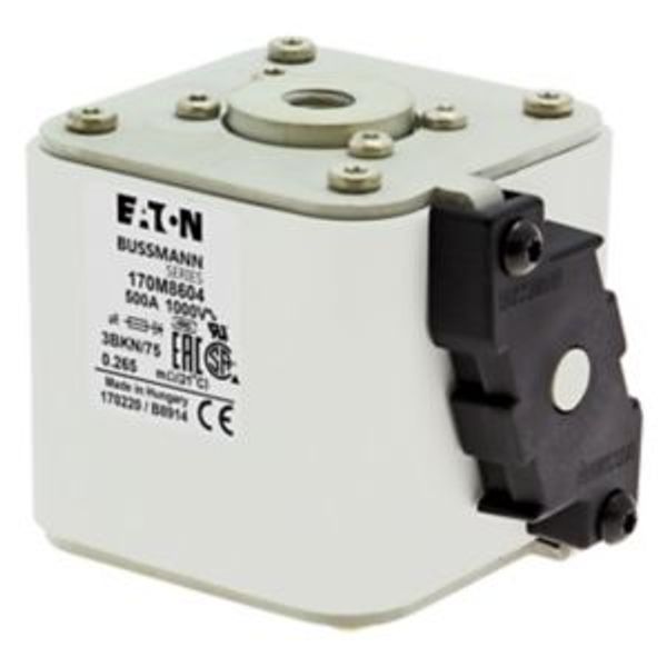 Fuse-link, high speed, 1100 A, AC 1000 V, size 3, 74 x 92 x 76 mm, aR, IEC, UL, single indicator image 2