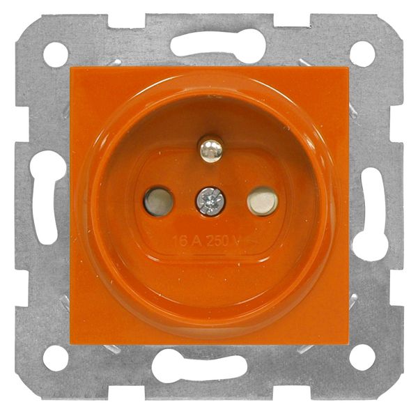 Pin socket outlet with safety shutter, orange, cage clamps image 1