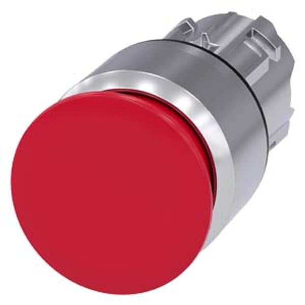 Mushroom pushbutton, 22 mm, round, metal, shiny, red, 30 mm, latching, 3SU1050-1AA20-0AA0-Z Y13 image 2