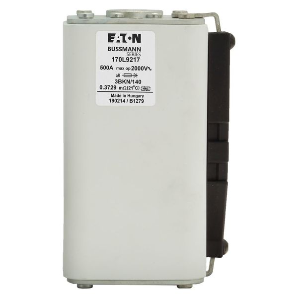 Fuse-link, high speed, 500 A, AC 2000 V, Size 3, 74 x 90 x 143 mm, aR, IEC, single indicator image 11