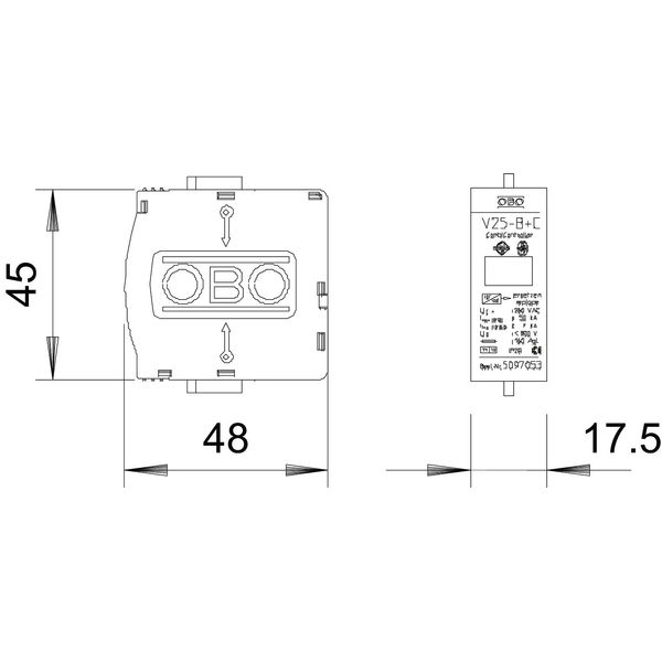 V50-B+C 0-280 CombiController V50 plug-in arrester 280V image 2