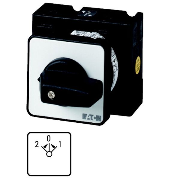 Changeoverswitches, T0, 20 A, flush mounting, 3 contact unit(s), Contacts: 6, 45 °, momentary, With 0 (Off) position, with spring-return from both dir image 1