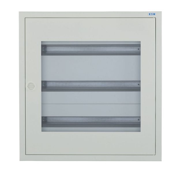 Complete flush-mounted flat distribution board with window, white, 24 SU per row, 3 rows, type C image 5