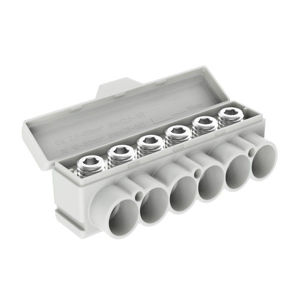 SLT50-6 grey Al 10-50/Cu 2.5-35 mm2 1000V Distribution block image 1