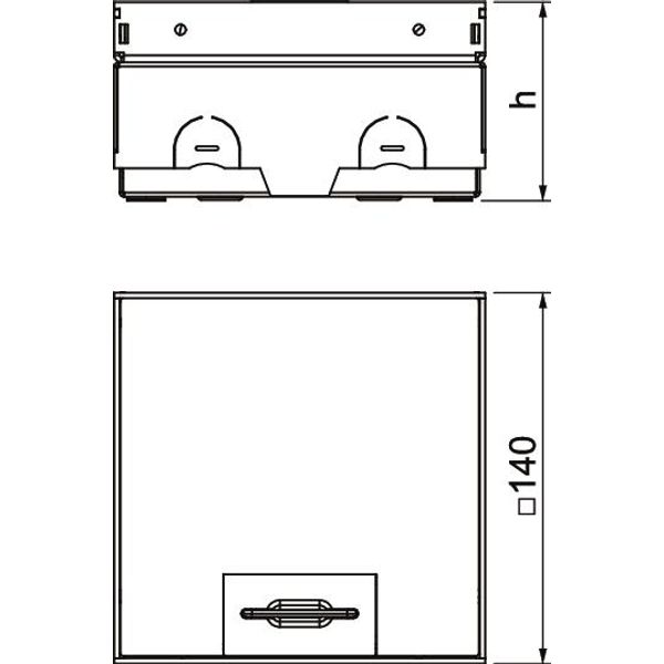 UDHOME-ONE GV Floor socket unequipped, St.Steel decor lid 140x140x75 image 2