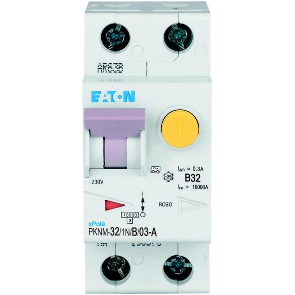 RCD/MCB combination, 32 A, 300 mA, MCB trip characteristic: B, 1p+N, RCD trip characteristic: A image 10