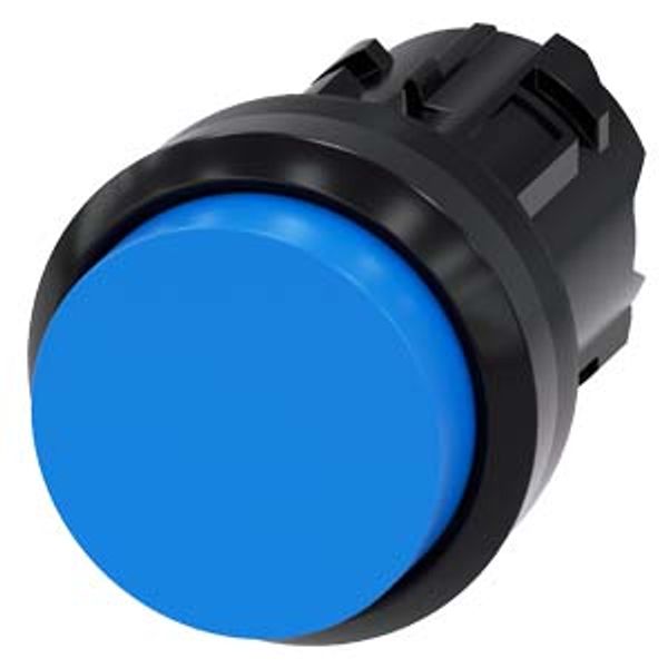 Pushbutton, 22 mm, round, plastic, blue, pushbutton, raised, momentary contact type, Z=100-unit packaging image 1