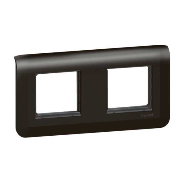 Mosaic plate with support for 2 x 2 modules horizontal mounting - matt black image 1