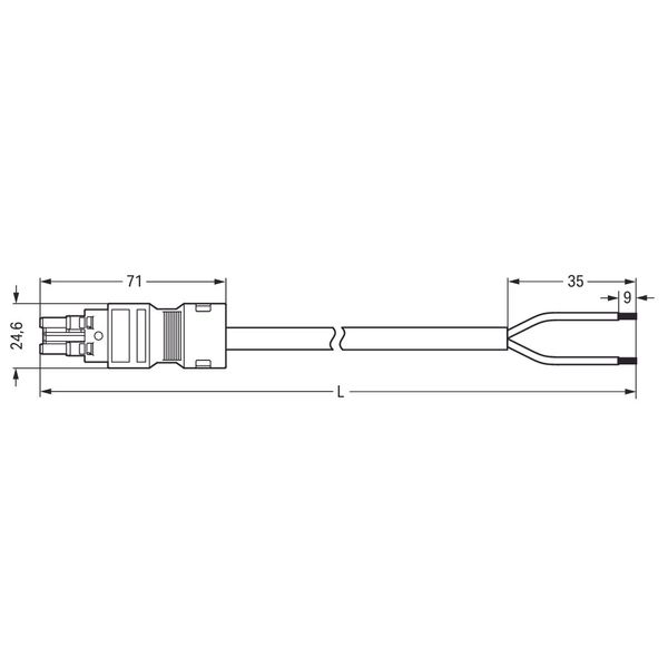 pre-assembled connecting cable;Eca;Socket/open-ended;blue image 2