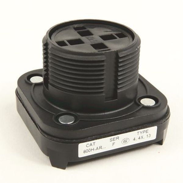 Allen-Bradley 800H-AR2D1Y 30.5mm Type 4/4X/13 Mom. Contact PB, Non-Illum., Black, Flush Hd, 1 N.O. Stackable Sealed Switch image 1