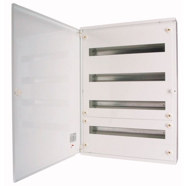 Complete surface-mounted flat distribution board, white, 24 SU per row, 5 rows, type C image 1
