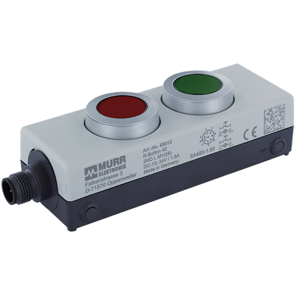 Reset button with 2 illuminated push buttons - NO  in a IP65 enclosure image 1