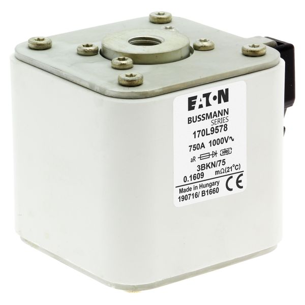 Fuse-link, high speed, 750 A, AC 1000 V, Size 3, 76 x 92 x 75 mm, aR, IEC, single indicator image 10