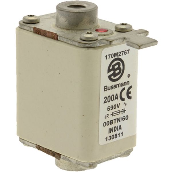 Fuse-link, high speed, 200 A, AC 690 V, size 00, 30 x 62 x 64 mm, aR, IEC, single indicator image 7