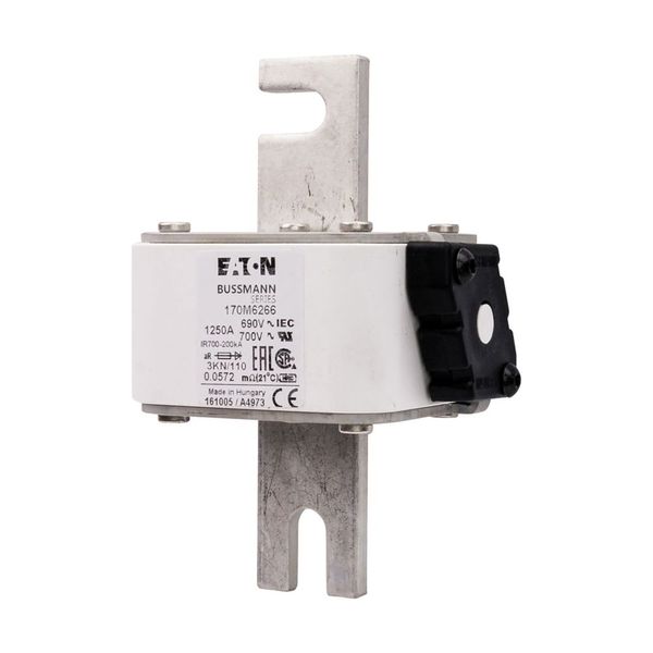 Fuse-link, high speed, 1250 A, AC 690 V, DIN 3, 76 x 92 x 139 mm, aR, DIN, IEC, single indicator image 10