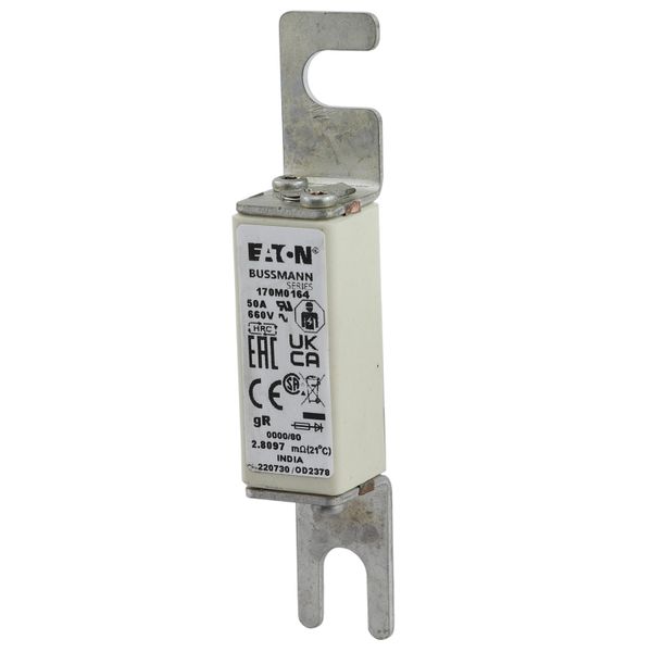 Fuse-link, high speed, 50 A, AC 660 V, size 0000, 18 x 19 x 100 mm, aR, UL, visual indicator image 17