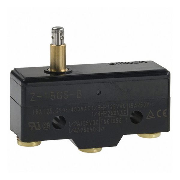 General purpose basic switch, slim spring plunger, SPDT, 15A image 3