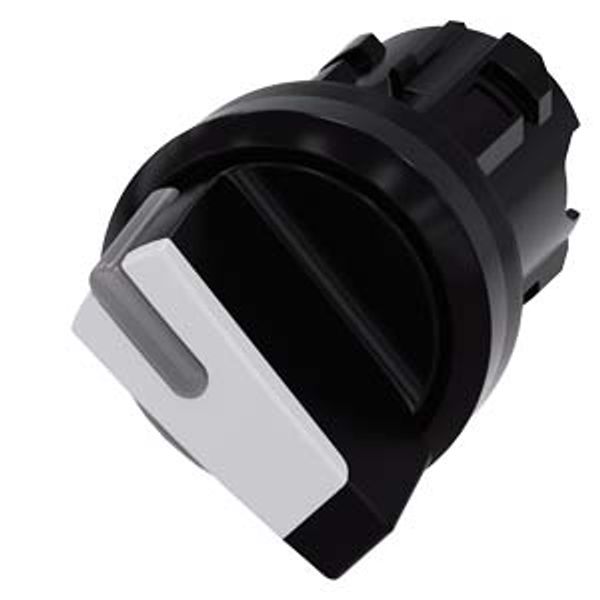 Selector switch, illuminable, 22 mm, round, plastic, white, selector switch, short, 3SU1002-2BF60-0AA0-Z Y12 image 1