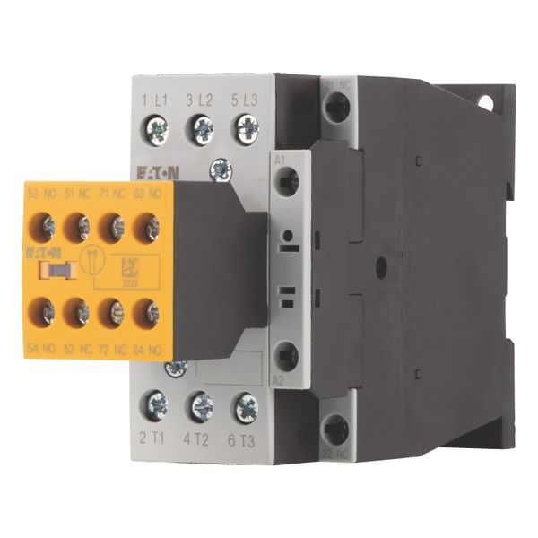 Safety contactor, 380 V 400 V: 7.5 kW, 2 N/O, 3 NC, RDC 24: 24 - 27 V DC, DC operation, Screw terminals, with mirror contact. image 10