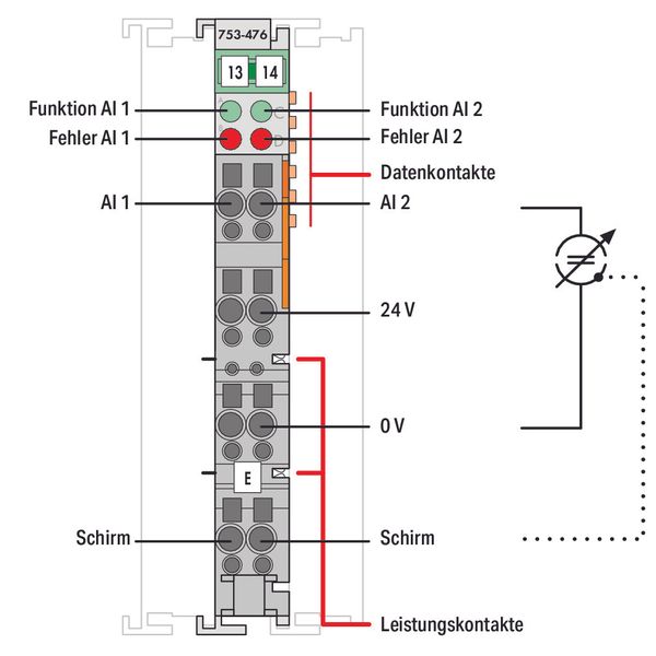 2-channel analog input ±10 VDC Single-ended light gray image 4