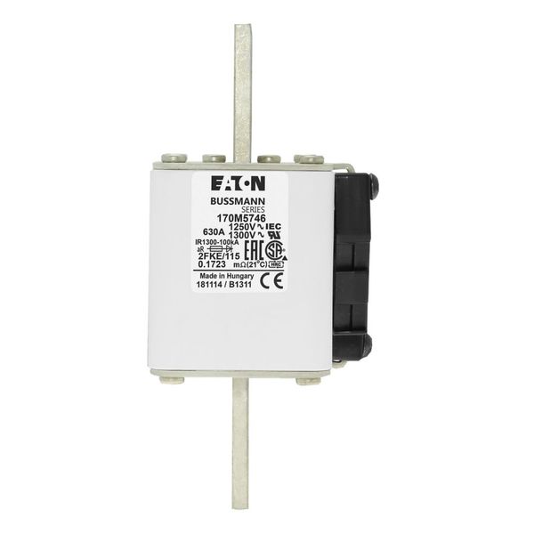 Fuse-link, high speed, 630 A, AC 1250 V, size 2, 61 x 77 x 160 mm, aR, IEC, UL, single indicator image 13