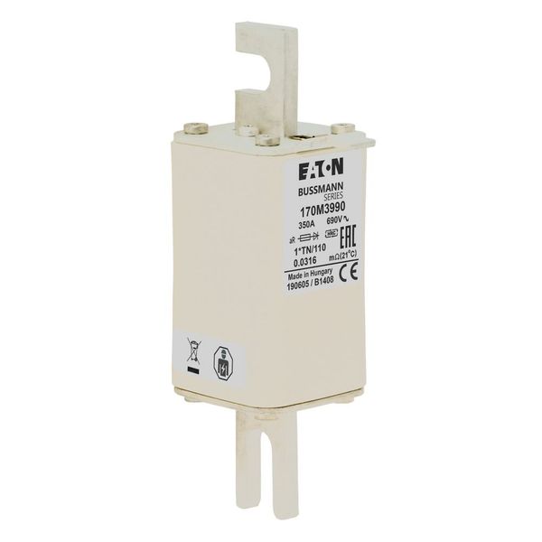 Fuse-link, high speed, 350 A, AC 1000 V, compact DIN 1, 43 x 61 x 138 mm, aR, DIN, IEC, type T indicator image 9