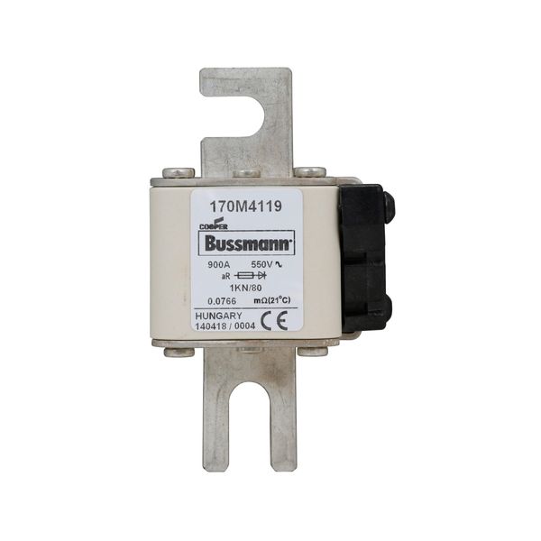 Fuse-link, high speed, 900 A, AC 550 V, DIN 1, 53 x 69 x 108 mm, aR, DIN, IEC, single indicator image 12