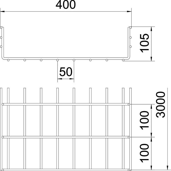 SGR 105 400 FT Mesh cable tray SGR  105x400x3000 image 2