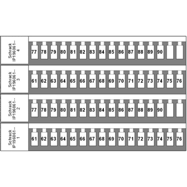 Marking tags for TB and ST - terminals, 61-90 (each 2x) image 1