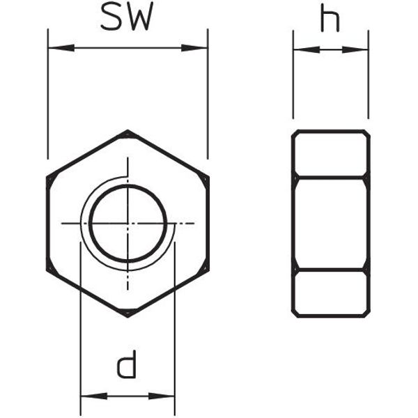 HN M12 G Hexagonal nut  M12 image 2