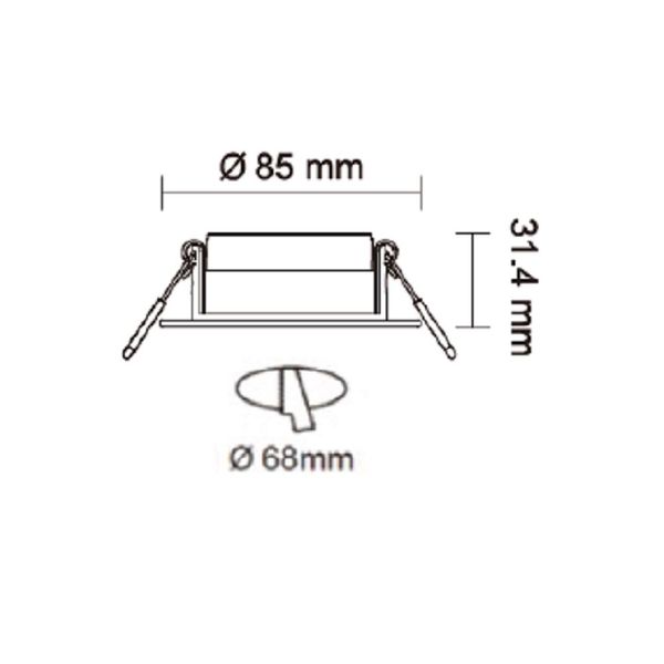 Downlight slim 200-240V  6W 3000K 400Lm 36Deg Dim white image 5