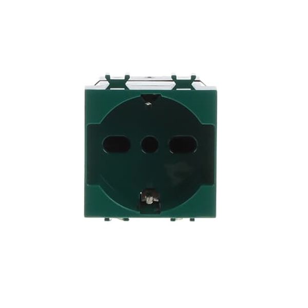 2P+E socket outlet, 16A - 250V~, P30/17 type, GREEN Italian type Bipasso Green - Chiara image 1
