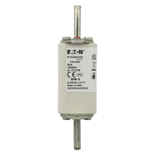 Fuse-link, high speed, 40 A, AC 1000 V, DIN 0, 35 x 60 x 125 mm, aR, DIN, IEC, single indicator image 14