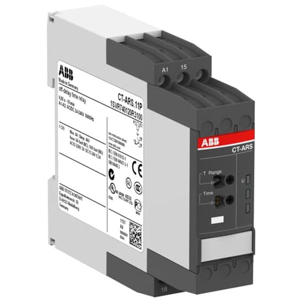 CT-ARS.11P Time relay, true OFF-delay 1c/o, 24-240VAC/DC image 2