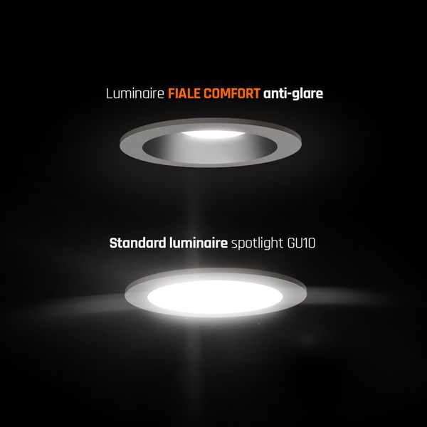 FIALE COMFORT ANTI - GLARE GU10 250V IP20 FI85x50mm WHITE round, reflector silver, adjustable image 6