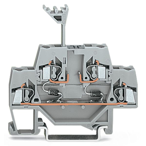 Component terminal block double-deck with 2 diodes 1N4007 gray image 4