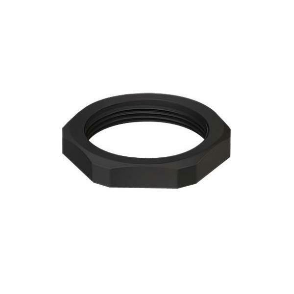 Hex locknut, M12, PA6, black RAL9005 image 1