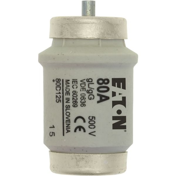 Fuse-link, LV, 80 A, AC 500 V, D4, gL/gG, IEC, time-delay image 2