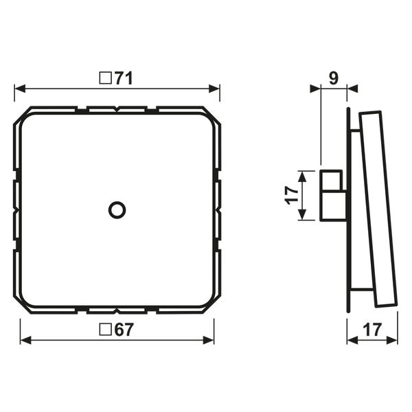 Cable outlet w.center plate and insert CD590AGR image 2